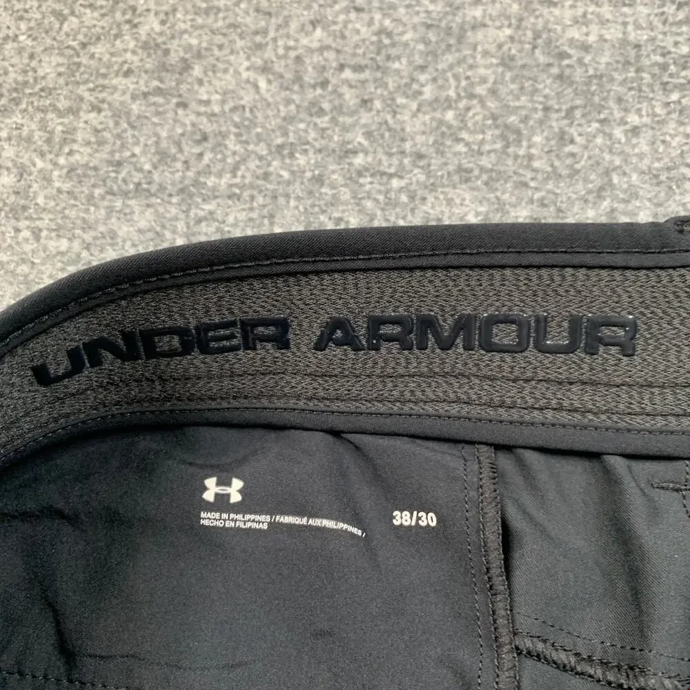 Under Armour Pants Mens 38 Black Gripper Waistband Performance Golf Travel Chino